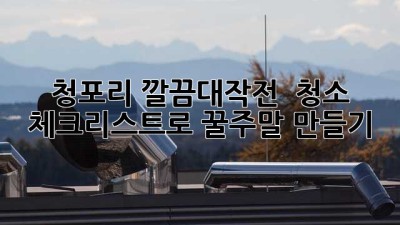 청포리 깔끔대작전! 🏡✨ 청소 체크리스트로 꿀주말 만들기!