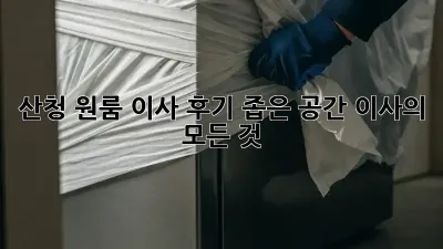 산청 원룸 이사 후기: 좁은 공간 이사의 모든 것